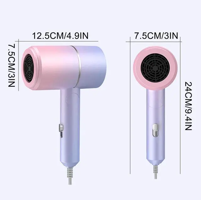 Alt view image 5 of 7 - _Mega Brand Portable Hair Dryer, 700W Foldable Mini Hair Dryer with Heating/Cold Settings, Lightweight Small Hair Blow Dryer for Home Travel Curly/Thin/Thick Hair Fast Drying