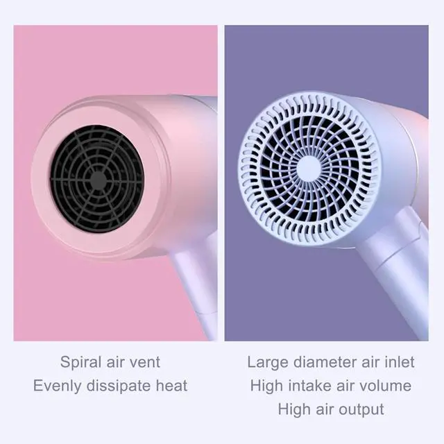 Alt view image 7 of 7 - _Mega Brand Portable Hair Dryer, 700W Foldable Mini Hair Dryer with Heating/Cold Settings, Lightweight Small Hair Blow Dryer for Home Travel Curly/Thin/Thick Hair Fast Drying