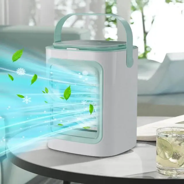 Alt view image 2 of 7 - _Mega Brand Portable Air Conditioners, Evaporative Air Cooler with 2 Ice Packs, 3 Wind Speeds, 7 Color Night Light, USB Rechargeable Portable Mini AC Fan for Home Bedroom Office