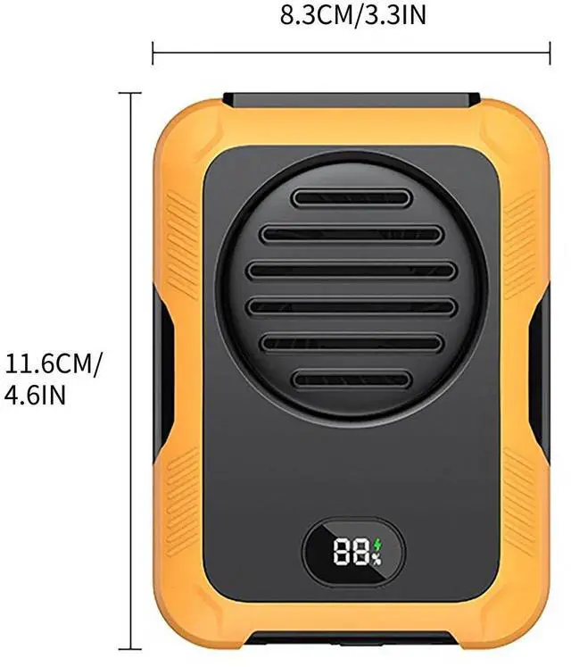 Alt view image 3 of 7 - Clearance!_Mega Brand Portable Mini Waist Fan, 2000mAh Battery Powered Hands-free Wearable Fan With Digital Screen, 3 Speeds, Equipped with Lanyard, 3 In 1 Small Fan as Neck Fan Desk Fan Power Bank