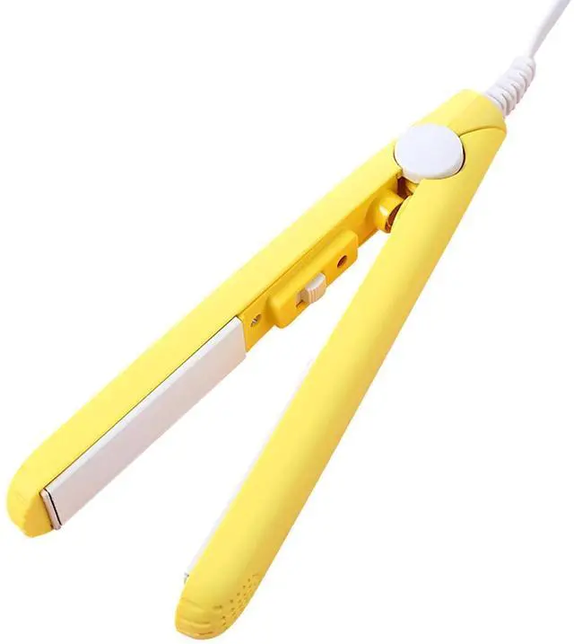 Alt view image 2 of 3 - _Mega Brand Yellow Mini Hair Curler - 2 in 1 Mini Ceramic Curler and Hair Straightener - For Short Hair Fine Hair Beauty Heating Salon