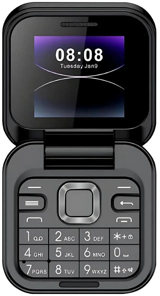 Alt view image 2 of 4 - _Mega Brand 2024 New Mini Flip Mobile Phone 2 SIM Card Small Display Foldable Cell Phone, Unlocked Flip Phone 2G Flip Cell Phone For Seniors (Black)