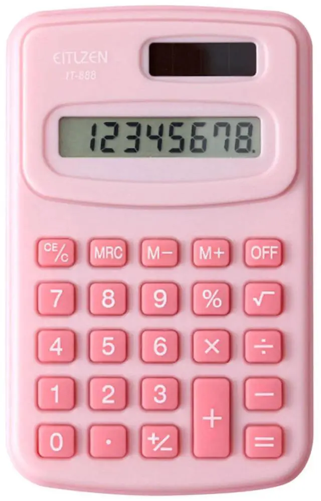Main image of _Mega Brand Desktop Calculator, 8-Digits Electronic Calculators for Home Office School, Solar and Battery Double Power, Handheld Mini Calculators, Pink