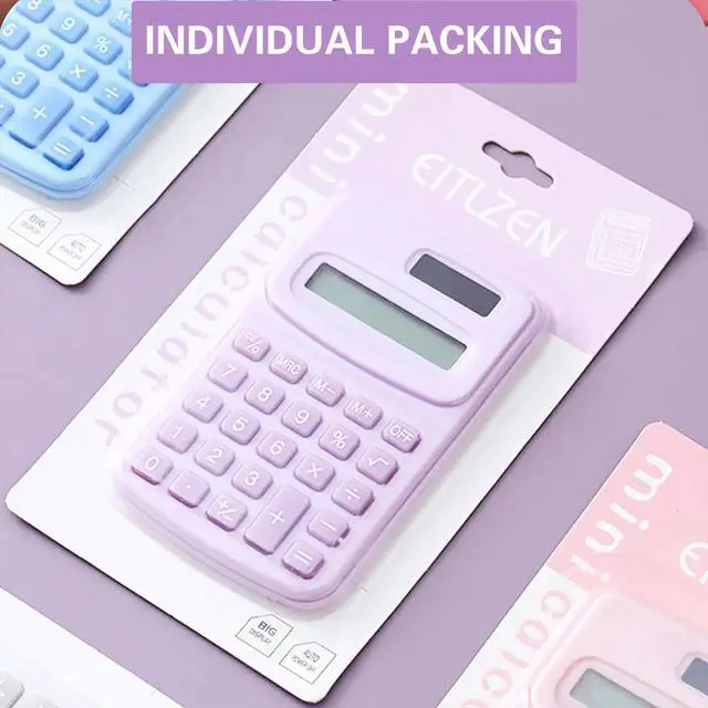 Alt view image 7 of 7 - _Mega Brand Desktop Calculator, 8-Digits Electronic Calculators for Home Office School, Solar and Battery Double Power, Handheld Mini Calculators, Pink