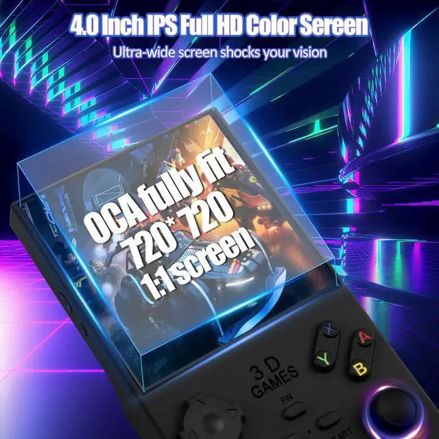 Alt view image 3 of 7 - Hoegoa 2025 V40 MAX Retro Handheld Game Console4.0"4K HD IPS Screen,Open-Source Linux,256GB Built-in 20,000+Classic Games,4000mAh Battery,Type-C Recharge,30+ Emulators,Pocket Portable Player (Black)