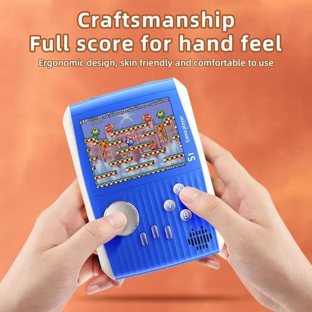 Alt view image 4 of 6 - _Mega Brand Portable Handheld Games Retro Mini Video GamesHandheld Game Console with 666 Classical FC Games 3.0" Color ScreenBirthday for Boys Girls and Adults (S1-Blue)
