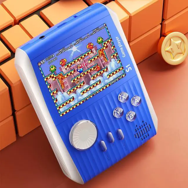 Alt view image 6 of 6 - _Mega Brand Portable Handheld Games Retro Mini Video GamesHandheld Game Console with 666 Classical FC Games 3.0" Color ScreenBirthday for Boys Girls and Adults (S1-Blue)