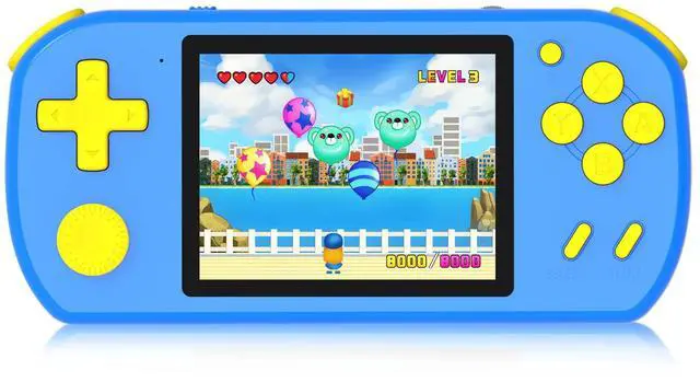 Main image of _Mega Brand Handheld Games for Kids Built-in 218 Video Games, Portable Kids Travel Toys for Ages 4-13 with Rechargeable Battery 3.0" HD Screen, Mini Gaming Player Birthday Gifts for Boys Girls (Blue)