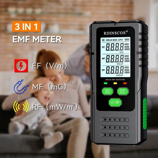 Alt view image 2 of 7 - _Mega Brand EMF Detector, Detect All 3 Types of Electromagnetic Radiation Field in 1 EMF Meter for Cell Towers, and Smart Meters, EMF Reader for Home, Office (RD630W)