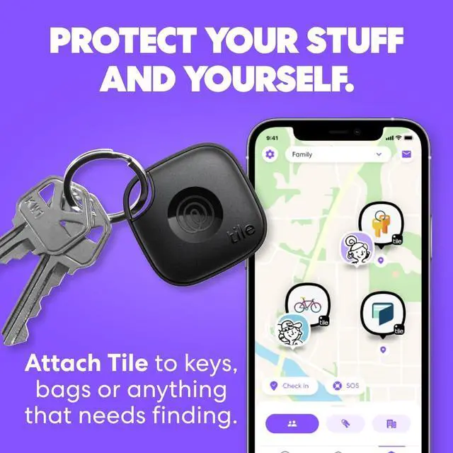 Alt view image 2 of 7 - _Mega Brand by Life360 Mate Bluetooth Tracker, Keys Finder and Item Locator for Keys, Bags and More. Phone Finder. Both iOS and Android Compatible. 1-Pack (Black)