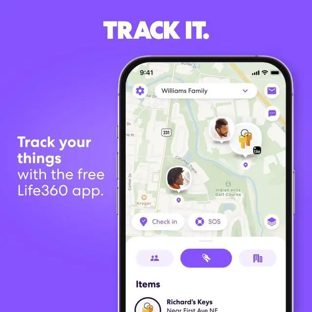 Alt view image 5 of 7 - _Mega Brand by Life360 Mate Bluetooth Tracker, Keys Finder and Item Locator for Keys, Bags and More. Phone Finder. Both iOS and Android Compatible. 1-Pack (Black)