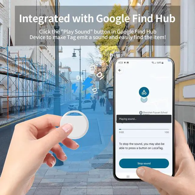 Alt view image 3 of 6 - _Mega Brand Android Air Tracker Tag for Luggage Tracker Tags Works with Google Find My Device App, Bluetooth Tracker Tag Key Finder and Item Locator for Wallets,Backpack,Replaceable Battery-3pack