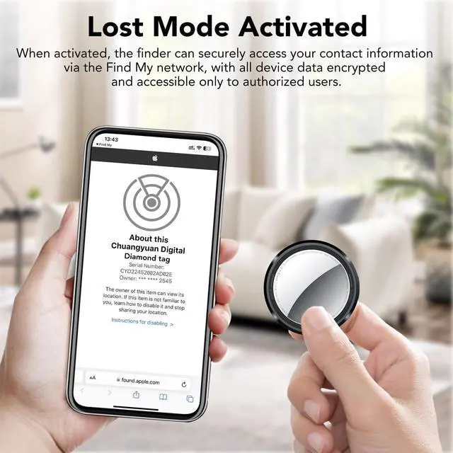 Alt view image 5 of 7 - _Mega Brand Air Tracker Tags-4 Pack Black | Bluetooth Tracker Work with Apple Find My(iOS Only),Smart Tag with Protective Case/Keychain/Lanyard,Item Finder for Luggage/Key/Suitcase,Replaceable Battery
