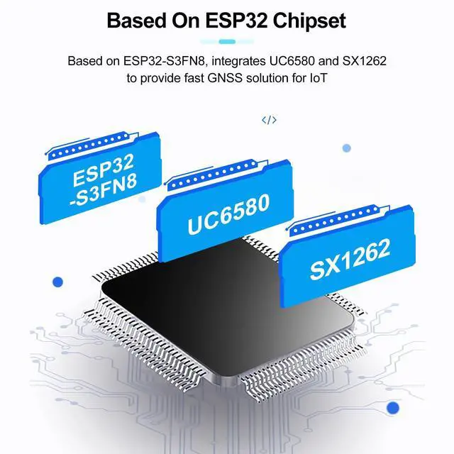 Alt view image 3 of 7 - _Mega Brand Wireless Tracker Supports GPS Galileo Multi-System Joint Positioning ESP32-S3 WiFi Bluetooth SX1262 UC6580 with 915MHz LoRa Antenna, 0.96-inch LCD Display for Meshtastic Arduino