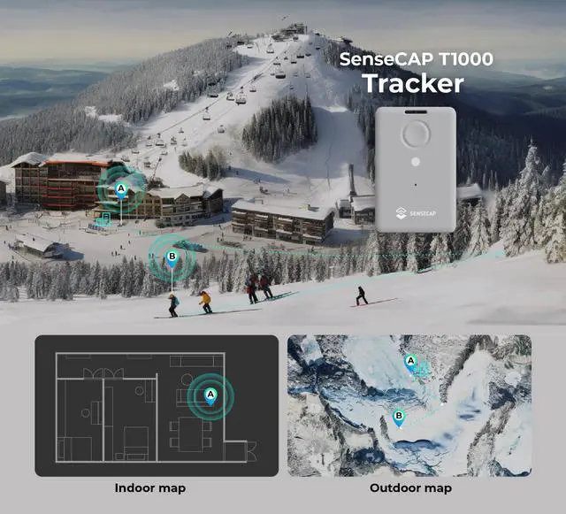 Alt view image 2 of 7 - _Mega Brand T1000-A GPS Tracker with Temp, Light, Motion Sensor, LoRaWAN, Bluetooth and Wi-fi Transmission, Bluetooth, Wi-fi, Panic Button and Buzzer, GNSS, 6.5mm Card Size, IP65 Waterproofing