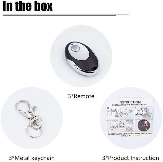 Alt view image 7 of 7 - _Mega Brand 3 Pack -for Sears Craftsman Garage Door Remote Keychain Yellow Learn Button Chamberlain Compatible with - Liftmaster 891LM/893LM/950ESTD/953ESTD