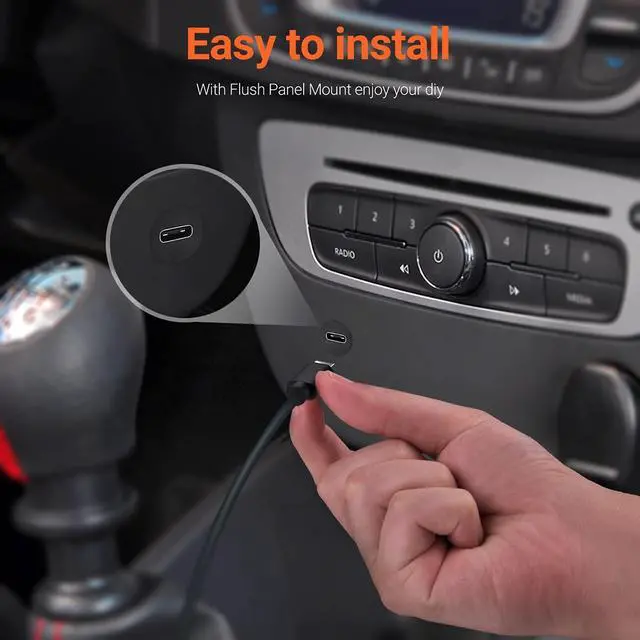 Alt view image 3 of 7 - _Mega Brand USB Type C 3.1 Male to Female Flush Mount Cable Waterproof Kit Accessories Car Dash Panel Mount Adapter Converter Extension Extender for Car Boat Motorcycle Motorbike 1 Feet 30 cm