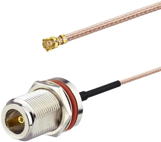 Alt view image 2 of 5 - _Mega Brand Female to N Type Female Bulkhead Mount Pigtail Cable 8inch Low Loss RG178 Coaxial Jumper(2Pcs) for RF Applications,Base Stations,PCI WiFi Card,Wireless Router,Gateway etc