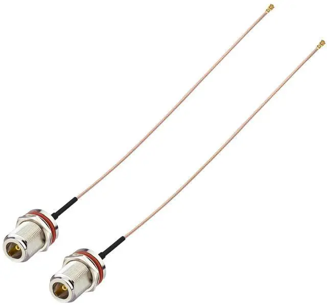 Main image of _Mega Brand Female to N Type Female Bulkhead Mount Pigtail Cable 8inch Low Loss RG178 Coaxial Jumper(2Pcs) for RF Applications,Base Stations,PCI WiFi Card,Wireless Router,Gateway etc