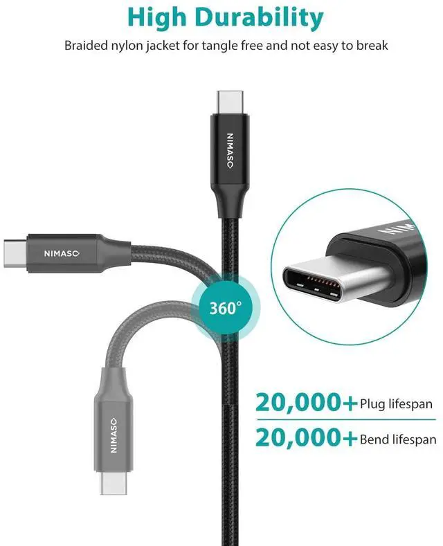 Alt view image 6 of 7 - _Mega Brand USB C 3.1 Gen 2 Cable 10Gbps Data Transfer, 4K Video Output Monitor Cable100W PD Fast Charging for iPhone 16, MacBook, Huawei Matebook, iPad Pro 2020, Chromebook, KYY, Dell, LG, ARZOPA