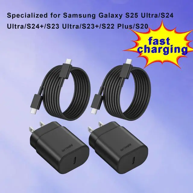 Alt view image 2 of 7 - USB C Charger, Fast Charging Block, Type-C Power Adapter. The Mobile Phone Charger is Suitable for Samsung Galaxy S25/S24 S23 S22 S21 Ultra/S20/S20 Ultra/Note 20 Ultra,Android2-Pack