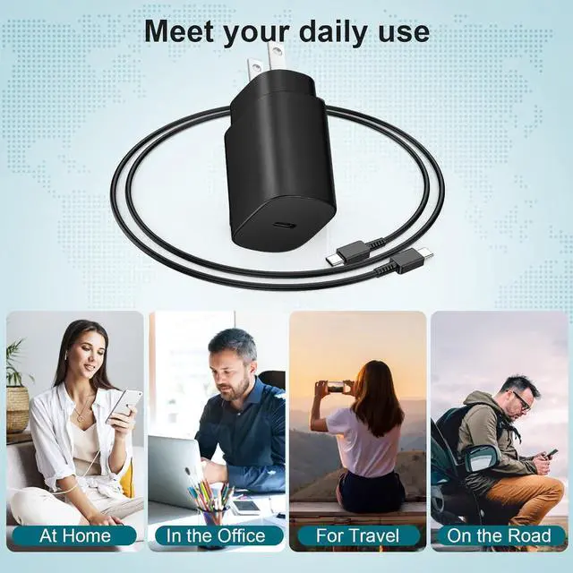 Alt view image 7 of 7 - USB C Charger, Fast Charging Block, Type-C Power Adapter. The Mobile Phone Charger is Suitable for Samsung Galaxy S25/S24 S23 S22 S21 Ultra/S20/S20 Ultra/Note 20 Ultra,Android2-Pack