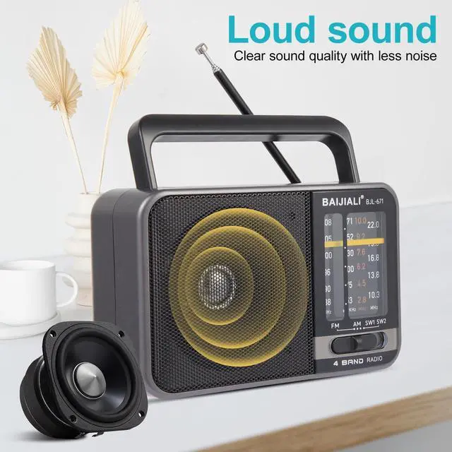 Alt view image 5 of 6 - _Mega Brand Portable AM/FM Transistor Radio with Loud Speaker, Battery or USB Powered - Compact Emergency Radio for Indoor, Outdoor, Travel & Storms (Model BJL-671)