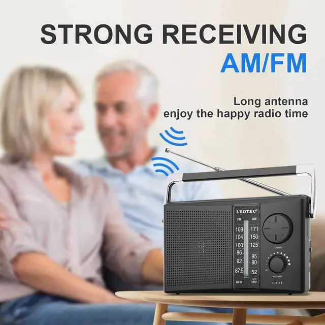Alt view image 4 of 7 - _Mega Brand Portable AM FM Radio with Best Reception,Battery Operated or AC Power,Big Speaker,Large Tuning Knob,Clear Dial,Earphone Jack for Gift,Elder,Home