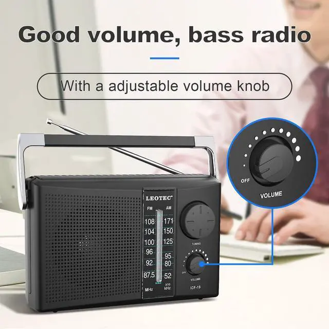 Alt view image 2 of 7 - _Mega Brand Portable AM FM Radio with Best Reception,Battery Operated or AC Power,Big Speaker,Large Tuning Knob,Clear Dial,Earphone Jack for Gift,Elder,Home