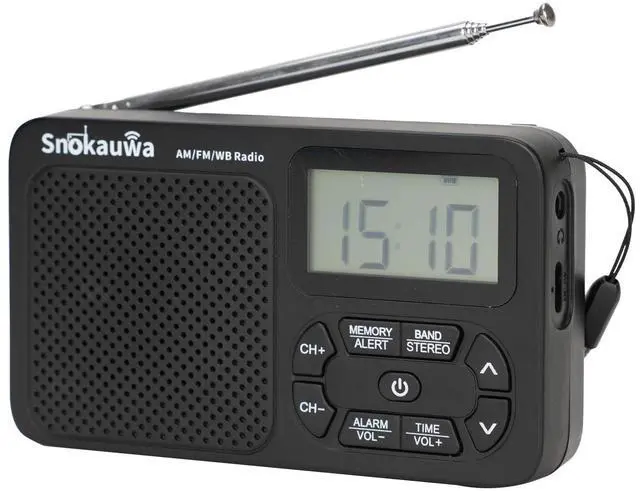 Main image of _Mega Brand Emergency Weather RadioAM/FM NOAA Portable Weather Radios with Dual Mode Storage, Digital Tuner, Sleep Timer for Home Outdoor Gift (Black)