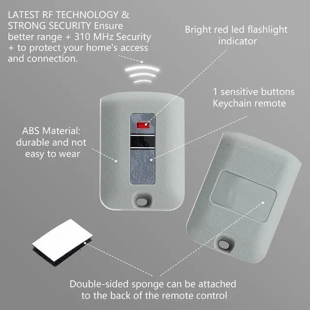 Alt view image 6 of 7 - _Mega Brand 2-Pack Replacement Garage Door Opener Remote for Linear Multi-Code 3089, 308911, 3070, 307010, 10 Dip Switch Gate Opener, 300MHz Compatible