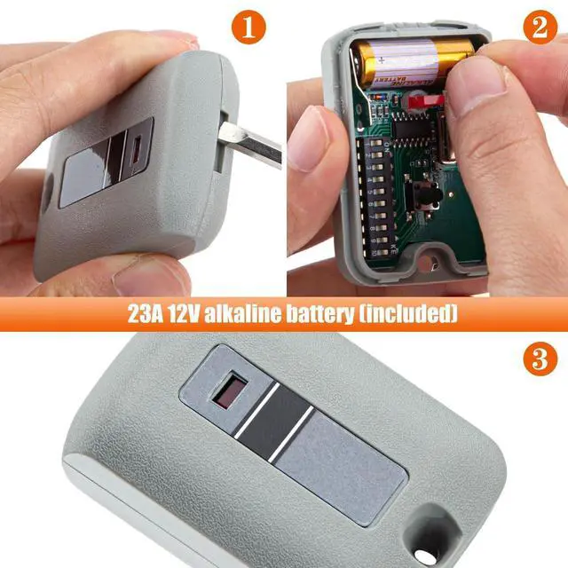 Alt view image 7 of 7 - _Mega Brand 2-Pack Replacement Garage Door Opener Remote for Linear Multi-Code 3089, 308911, 3070, 307010, 10 Dip Switch Gate Opener, 300MHz Compatible
