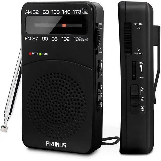 Main image of J-166 Portable Radio AM FM, Gifts for Dad and Mom, Battery Operated Radio with Tuning Light, Back Clip, Excellent Reception, AM FM Radios Portable, Transistor Radios