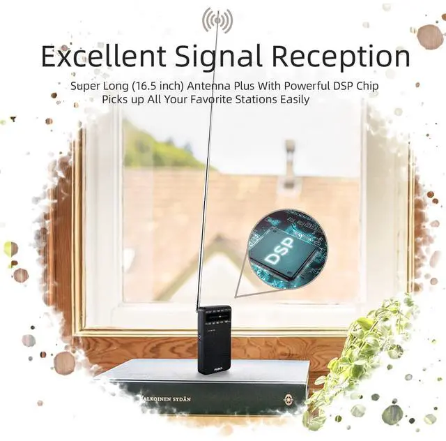 Alt view image 3 of 6 - J-166 Portable Radio AM FM, Gifts for Dad and Mom, Battery Operated Radio with Tuning Light, Back Clip, Excellent Reception, AM FM Radios Portable, Transistor Radios