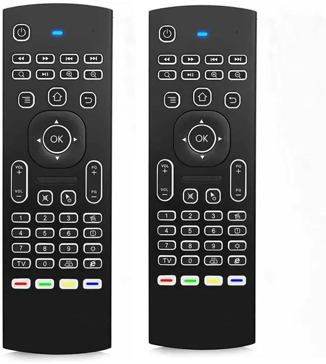Main image of _Mega Brand 2 Pack MX3 Pro Mini Keyboard Backlight Fly Remote Mouse,Android TV Remote Control,IR Learning Mini Wireless Keyboard for Android TV Box.HTPC.IPTV,Networked Set-top Box