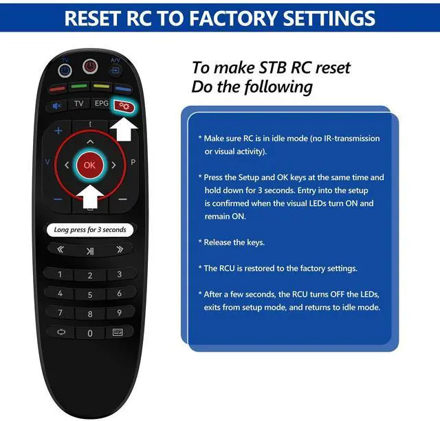 Alt view image 4 of 7 - Replacement Remote Control for Infomir MAG 544w3 MAG 524w3 MAG 520w3 MAG 250 MAG 254 MAG 256 MAG 322 MAG 324 MAG 424 MAG 524 MAG 544, Compatible with Linux Set-Top Box