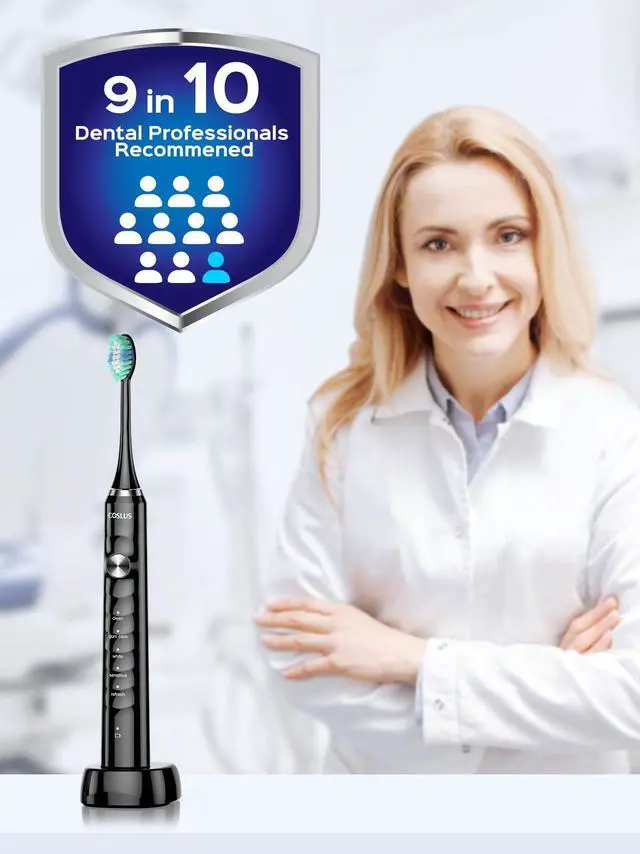Alt view image 5 of 7 - _Mega Brand Sonic Electric Toothbrush for Adults:47000 VPM for Deep Cleaning & Whitening with Travel Case - 5 Modes for Sensitive Teeth & Braces,Wireless Charging,6 Brush Heads for Home Family,Black