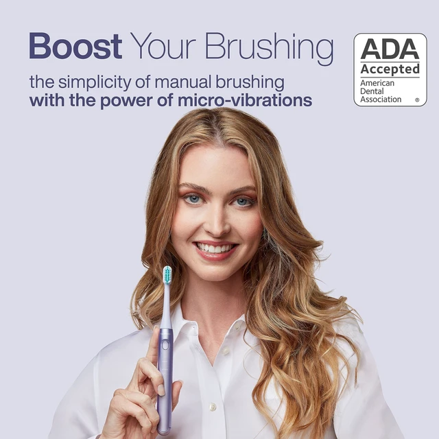 Alt view image 3 of 7 - Icon Micro-Vibrating Manual Toothbrush - ADA-Accepted - Lilac | Gentle Soft Bristle Toothbrush, Rechargeable, 2 Brushing Modes, Smart Timer, 30+ Day Battery, Travel Case, Magnetic Holder
