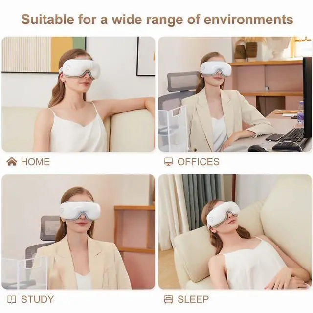 Alt view image 2 of 7 - _Mega Brand Eye Massager with Heat, Heated Eye Mask with Bluetooth Music, Massages Eye Muscles, Eye Care Gift with 5 Massage Modes and 180° Folding Design, Gifts for Friend, Mom and Dad