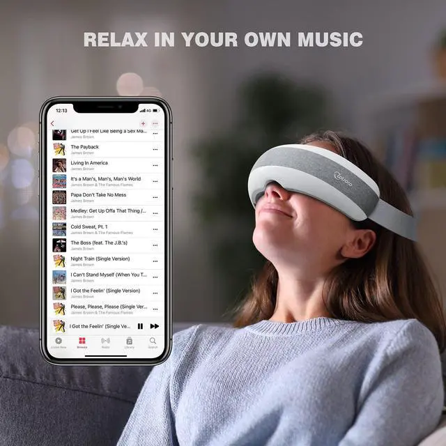 Alt view image 5 of 7 - _Mega Brand Eye Massager with Heat, Sleep Eye Mask with Bluetooth Music, Face Massager, Eye Care Device, Reduce Eye Strain Birthday Gifts for Women