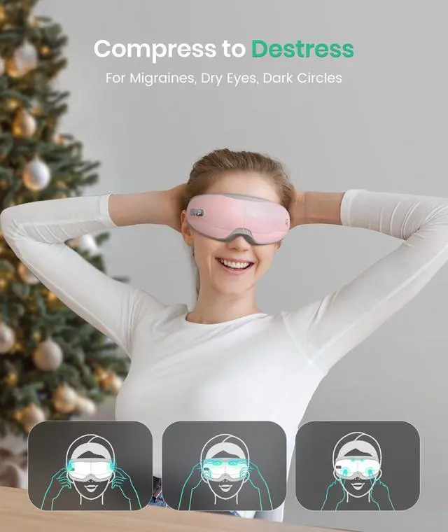 Alt view image 5 of 6 - _Mega Brand Eye Massager - Christmas Birthday Gifts for Women Men, Heated Eye Massager for Migraines, Relaxation Gifts for Women, Gifts for Mom, Reduce Eye Strain Dry Eye Migraine Relief(Pink)
