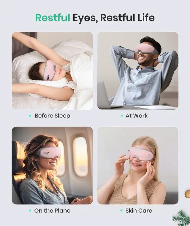 Alt view image 6 of 6 - _Mega Brand Eye Massager - Christmas Birthday Gifts for Women Men, Heated Eye Massager for Migraines, Relaxation Gifts for Women, Gifts for Mom, Reduce Eye Strain Dry Eye Migraine Relief(Pink)