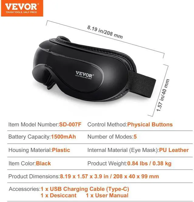 Alt view image 7 of 7 - _Mega Brand Heated Eye Massager - 5 Modes, Bluetooth Music, Foldable, Ideal Gift for Parents, Black