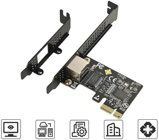 Alt view image 2 of 4 - Vszerda 5.0GB PCIe Network Card PCIe to 5.0 Gigabit Ethernet Network Card, Supports Windows 11/10/8.1/8/7, Win Server 2022/2019/2016, Linux