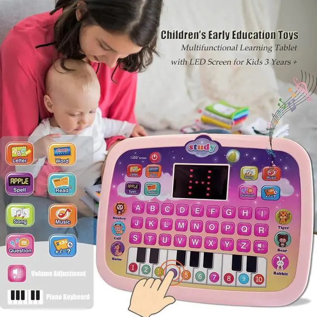 Alt view image 2 of 7 - _Mega Brand Tablet Toy Toddler Learning Pad with LED Screen Teach,Educational Learning Toys with Light and Music Electronic Toy Christmas Birthday Gift for Toddlers 1 2 3 Years Old Girls Boys