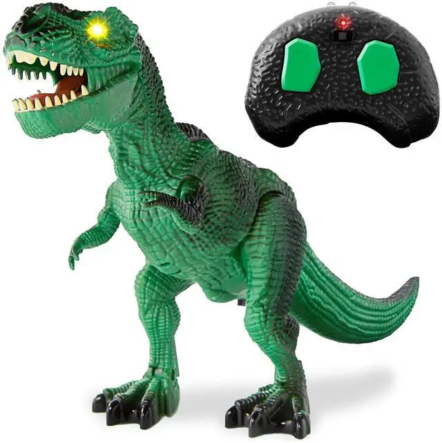 Main image of _Mega Brand Kids Remote Control Dinosaur Toy, Electronic RC T-Rex w/ Light-Up LED Eyes, Roaring Sounds - Green