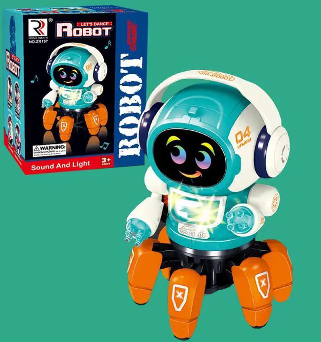Alt view image 6 of 7 - _Mega Brand Robot Toy for Kids,Smart Electronic Walking Dancing Robot Toys with Flashing Lights and Music,Toddler Toys for Birthday Christma for 3+ Boys Girls,Orange