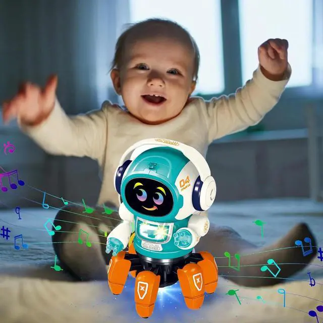 Alt view image 7 of 7 - _Mega Brand Robot Toy for Kids,Smart Electronic Walking Dancing Robot Toys with Flashing Lights and Music,Toddler Toys for Birthday Christma for 3+ Boys Girls,Orange