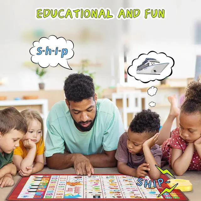 Alt view image 5 of 7 - _Mega Brand Electronic Alphabet Wall Chart, Toddler Learning Toys , Educational Toys ABC Preschool Poster, Alphabet Learning Toys, Toys for Ages 2-6, English & Spanish, Red