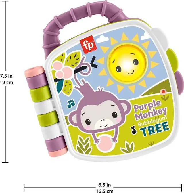 Alt view image 5 of 6 - _Mega Brand Purple Monkey Musical Storybook Electronic Learning Toy for Baby & Toddler